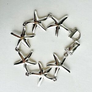 Starfish Ocean Silver-Tone Bracelet w Magnetic Clasp